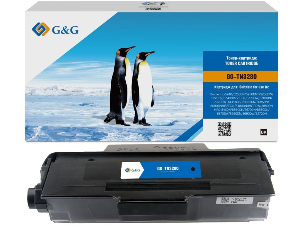 Картридж лазерный G&G GG-TN3280 черный (12000стр.) для Brother DCP-8085/8085DN/HL-5340/5340D/5350/5350DN/5370/5370DW/MFC-8880/8880DN