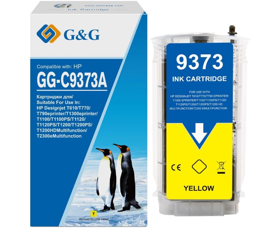 Картридж струйный G&G GG-C9373A пурпурный (130мл) для HP Designjet T610/T770/T790eprinter/T1300eprinter/T1100