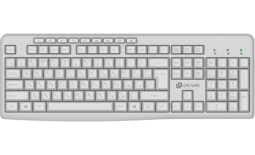 Клавиатура Oklick K225W (белый)