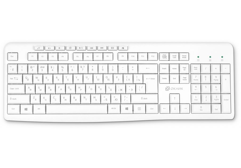 Клавиатура Oklick K225W (белый)