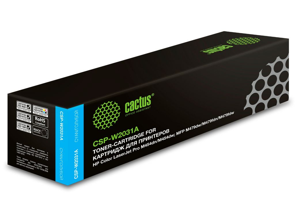 Картридж лазерный Cactus CSP-W2031A 415A голубой (2100стр.) для HP LJ M454/MFP M479