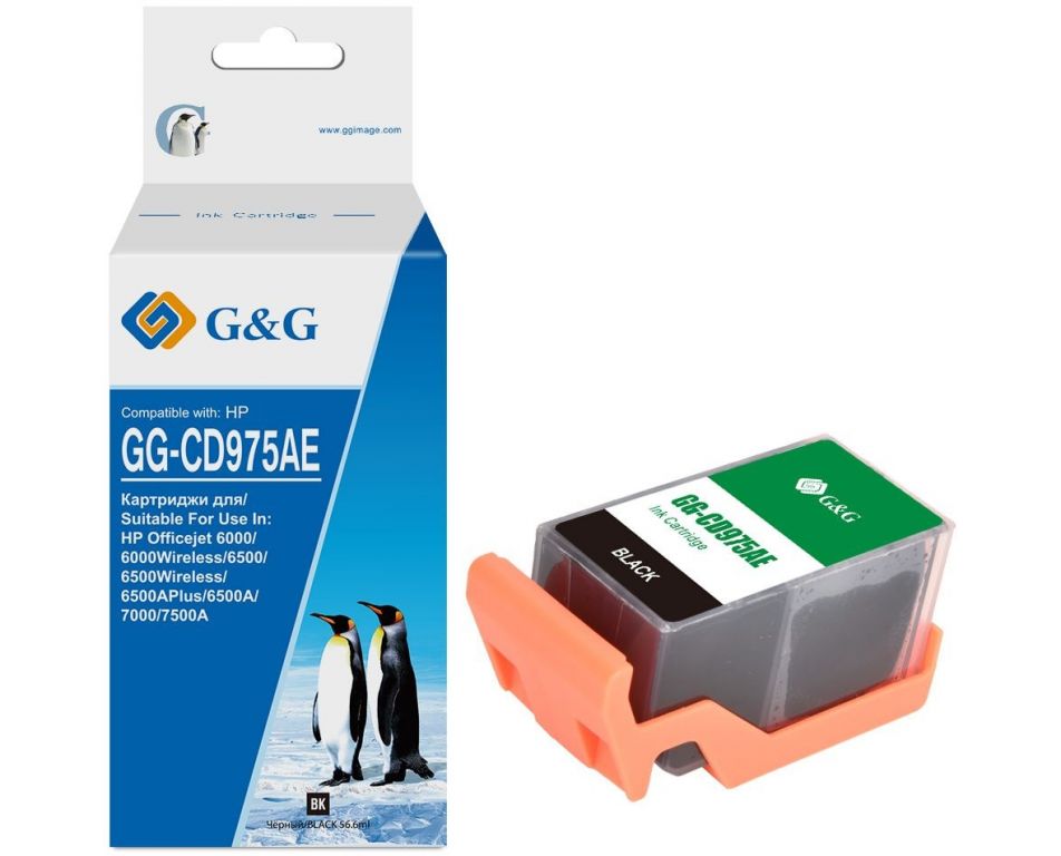 Картридж струйный G&G GG-CD975AE черный (56.6мл) для HP Officejet 6000/6000Wireless/6500/6500Wireless