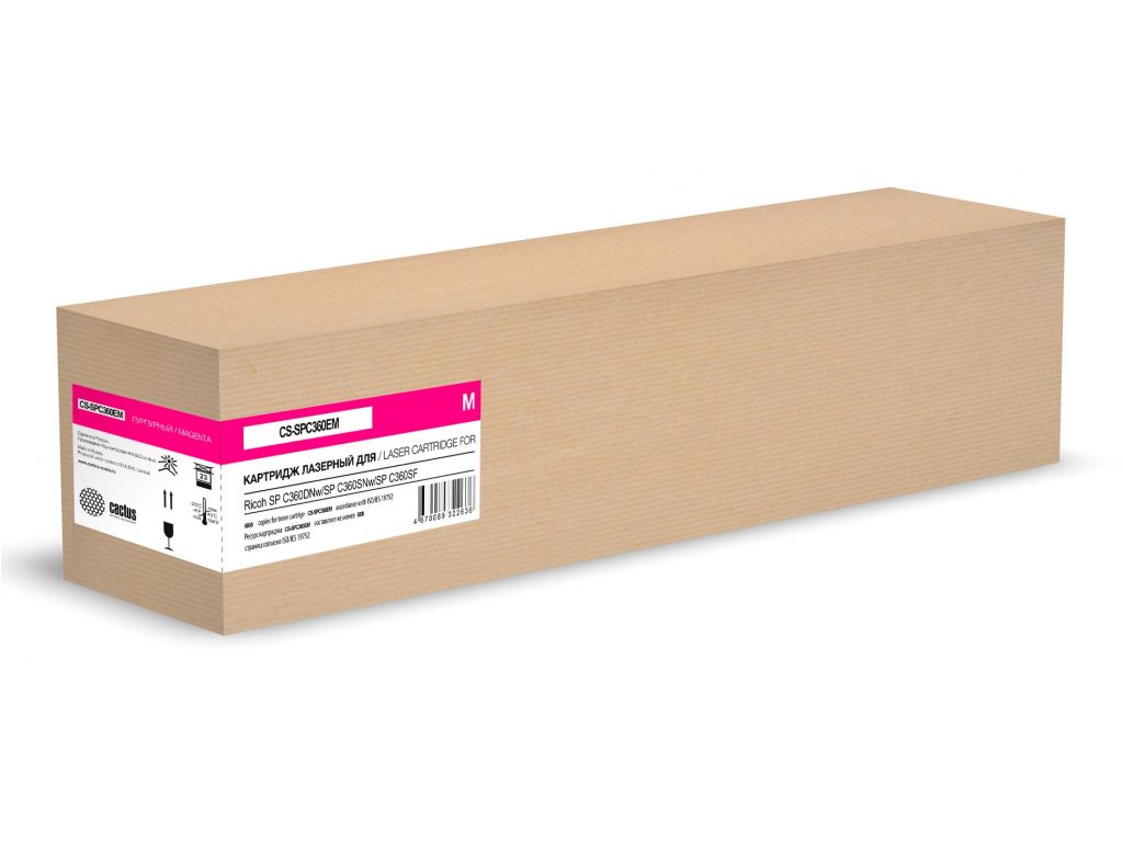 Картридж лазерный Cactus CS-SPC360EM 408186 пурпурный (6000стр.) для Ricoh SP C360DNw/SP C360SNw/SP C360SF