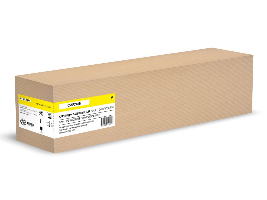 Картридж лазерный Cactus CS-SPC360EY 408187 желтый (6000стр.) для Ricoh SP C360DNw/SP C360SNw/SP C360SF
