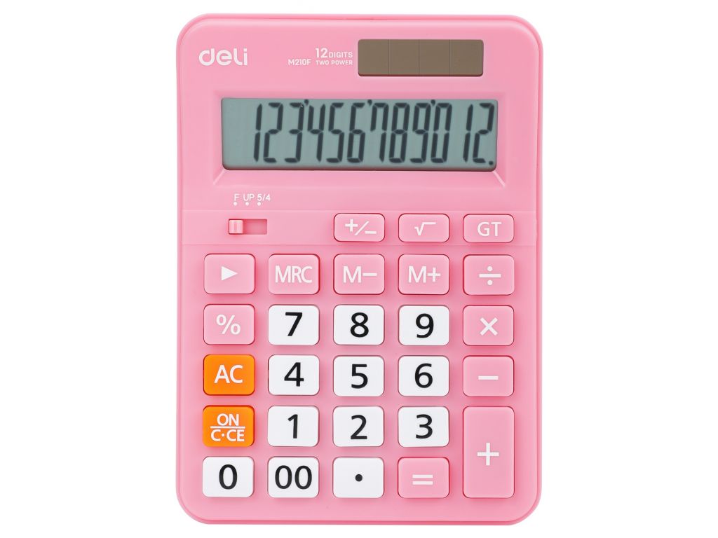 Калькулятор настольный Deli EM210FPINK розовый 12-разр.
