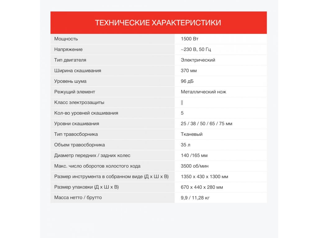 Газонокосилка StarWind ELM-1500