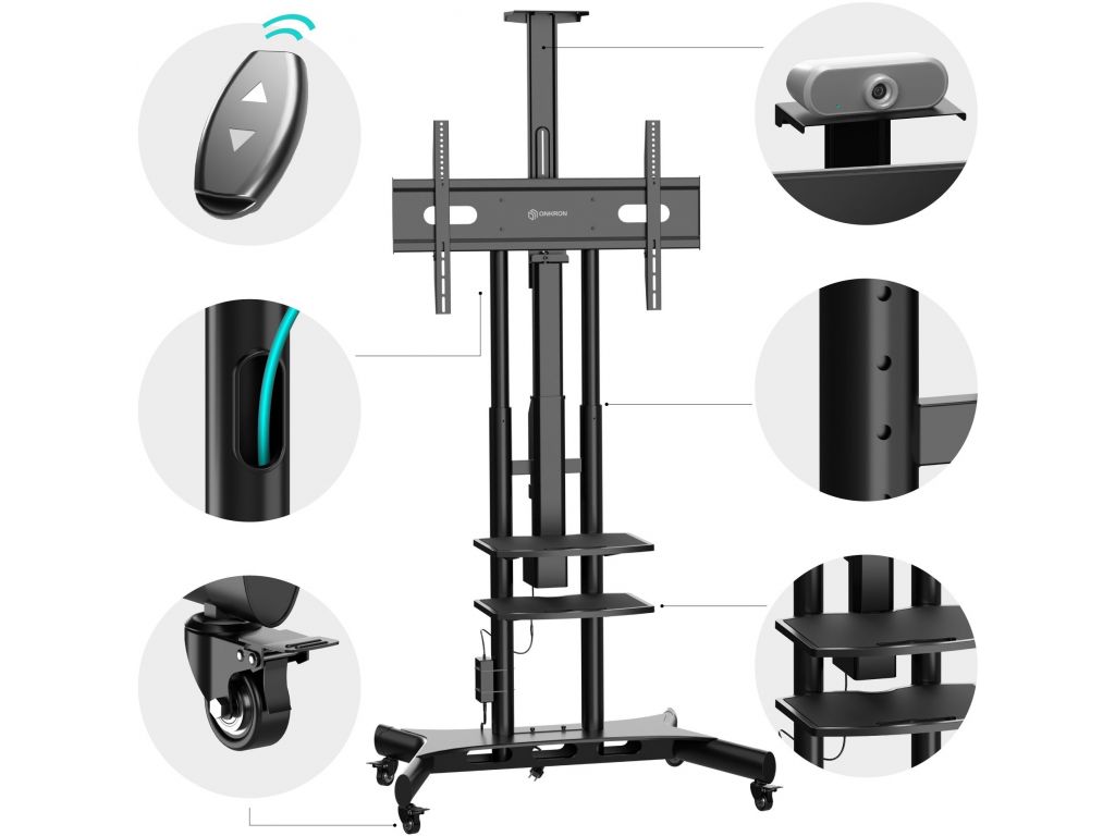 Подставка для телевизора Onkron TS1881 Elift черный 50"-86" макс.45кг напольный наклон