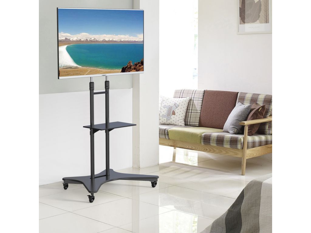 Стойка для телевизора Cactus CS-ST31 черный 37"-75" макс.81.6кг напольный мобильный