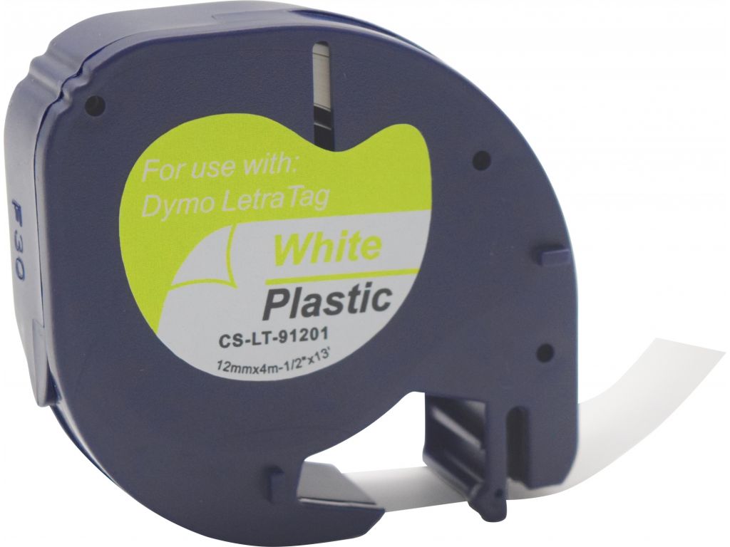 Картридж ленточный Cactus CS-LT-91201 91201 черный/белый для Dymo Letra Tag LT-100H