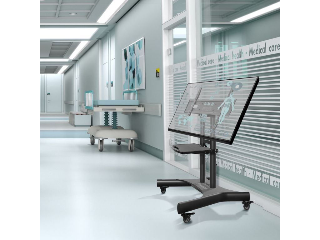 Подставка для телевизора Onkron TS1380 черный 50"-83" макс.74.5кг напольный мобильный