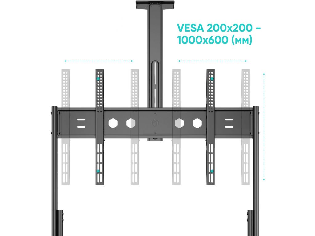 Подставка для телевизора Onkron TS2080 черный 60"-120" макс.150кг напольный мобильный
