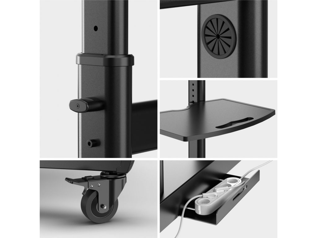 Подставка для телевизора Onkron TS1891 черный 50"-90" макс.100кг напольный мобильный