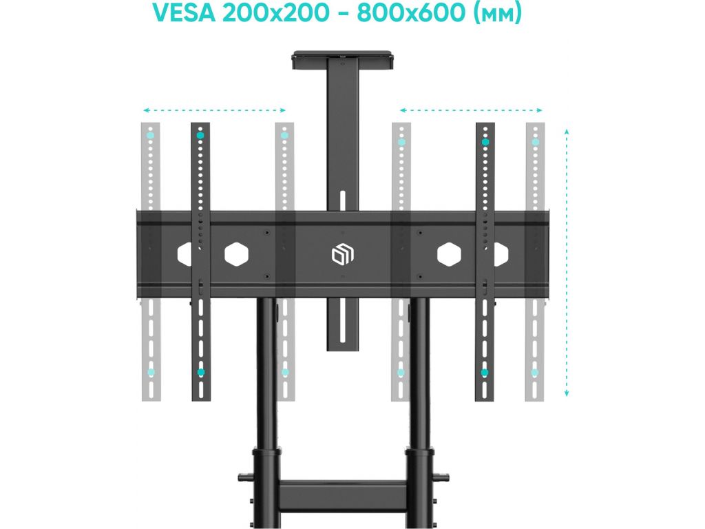 Подставка для телевизора Onkron TS1891 черный 50"-90" макс.100кг напольный мобильный