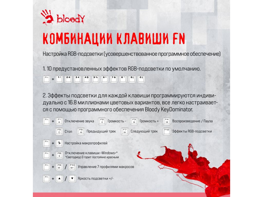 Клавиатура A4Tech Bloody S87 Energy Pink (Bloody BLMS Red Plus)
