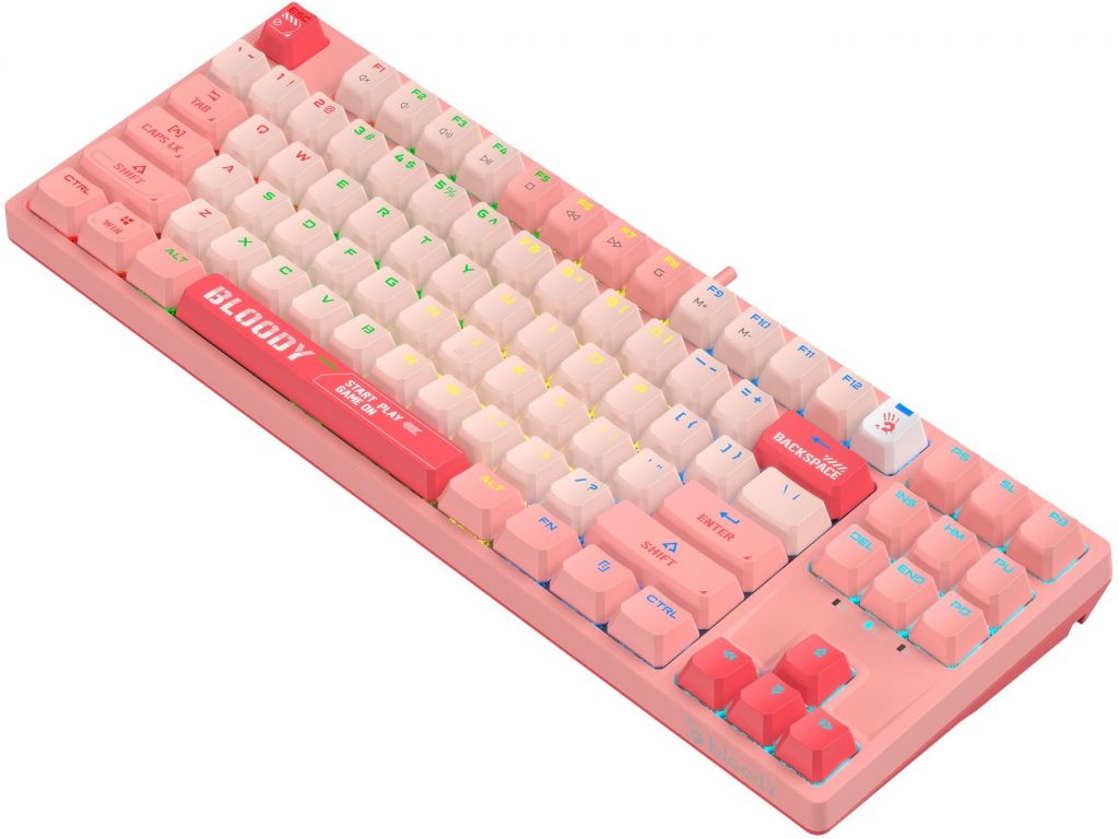 Клавиатура A4Tech Bloody S87 Energy Pink (Bloody BLMS Red Plus)