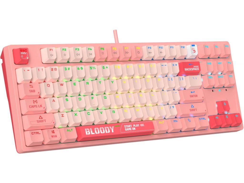 Клавиатура A4Tech Bloody S87 Energy Pink (Bloody BLMS Red Plus)