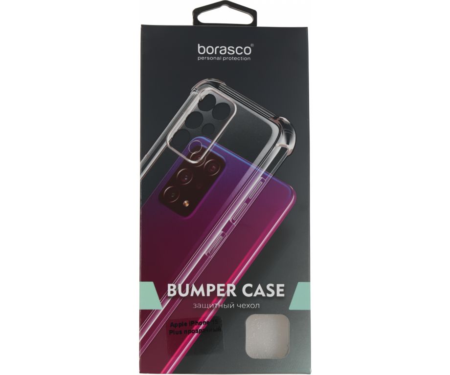 Чехол (клип-кейс) BoraSCO для Apple iPhone 15 Plus прозрачный (72406)