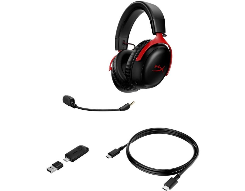 Наушники HyperX Cloud III Wireless (черный/красный)