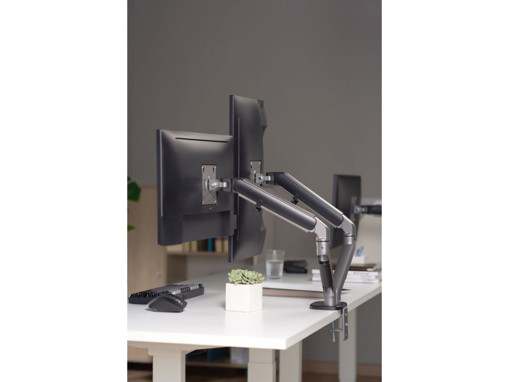 Кронштейн для мониторов Ultramounts UM735BL черный/серый 17"-27" макс.7кг крепление к столешнице поворот и наклон