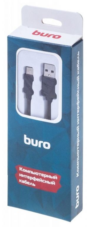 Кабель Buro USB A(m) USB Type-C (m) 1.8м черный