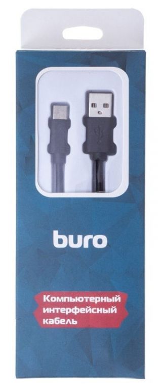 Кабель Buro USB A(m) USB Type-C (m) 1.8м черный