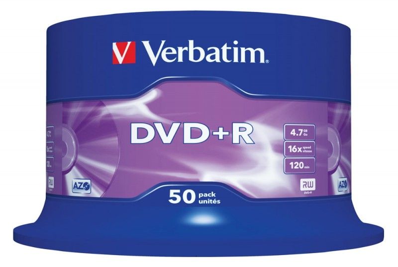 DVD+R диск Verbatim 4.7Gb 16x DLP Matt Silver по 50 шт. CakeBox 043550