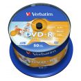 DVD-R  Verbatim 4.7Gb 16x AZO Wide Inkjet Printable    50 . CakeBox