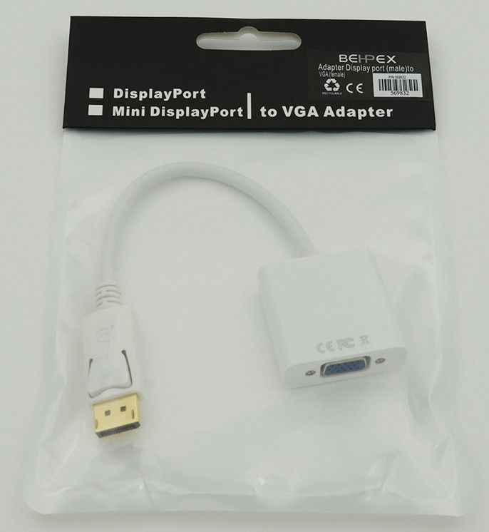 Переходник Display port (male) to VGA (female)