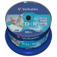  CD-R Verbatim 700Mb 52x Cake Box (50) Printable (43438)