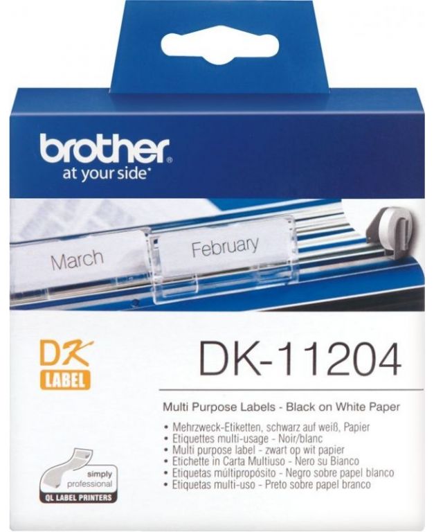 Этикетки Brother DK11204 для Brother QL-500 (400шт) 17x54mm
