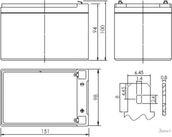 Аккумулятор для ИБП Powerman CA12140/UPS (12В/14 А·ч)