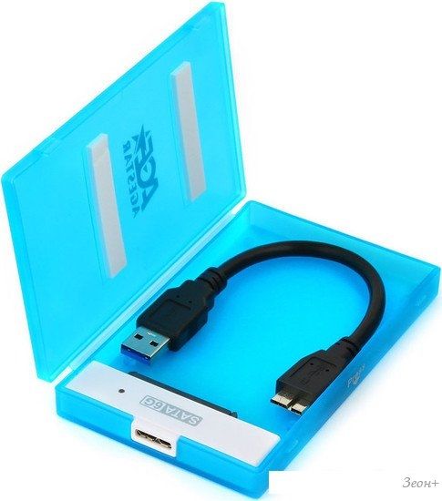 Бокс для жесткого диска AgeStar 3UBCP1-6G (голубой)