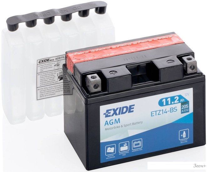 Мотоциклетный аккумулятор Exide ETZ14-BS (11.2 А·ч)