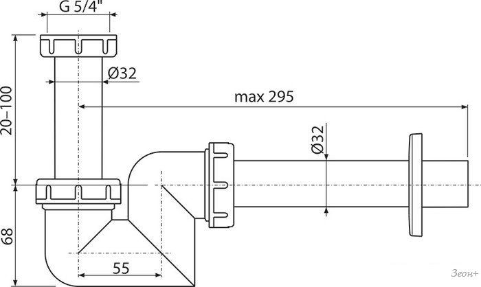 Сифон Alcaplast A45F-DN32