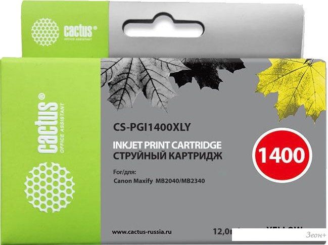 Картридж CACTUS CS-PGI1400XLY (аналог Canon PGI-1400XL Y)