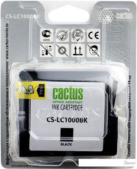 Картридж CACTUS CS-LC1000BK (аналог Brother LC1000BK)