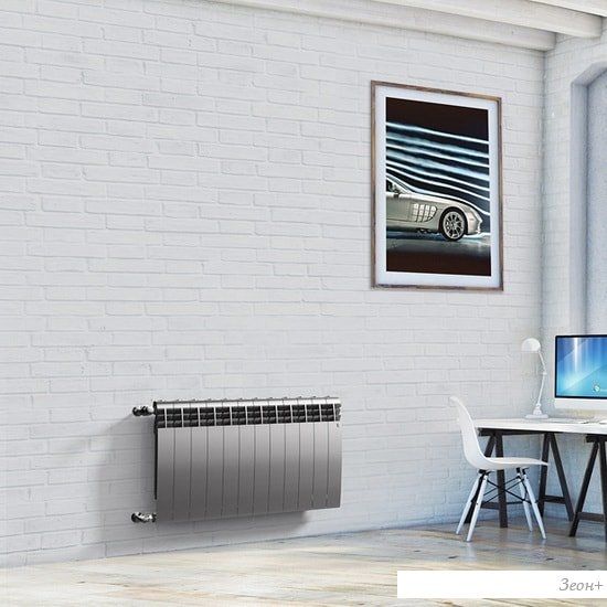 Биметаллический радиатор Royal Thermo BiLiner 500 Silver Satin (8 секций)