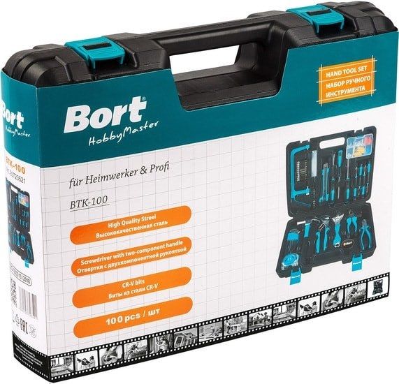 Универсальный набор инструментов Bort BTK-100 (100 предметов)