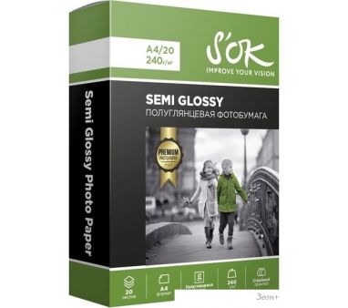  S'OK Semi Glossy Photo Paper A4 240 /2 20  SA4240020SG