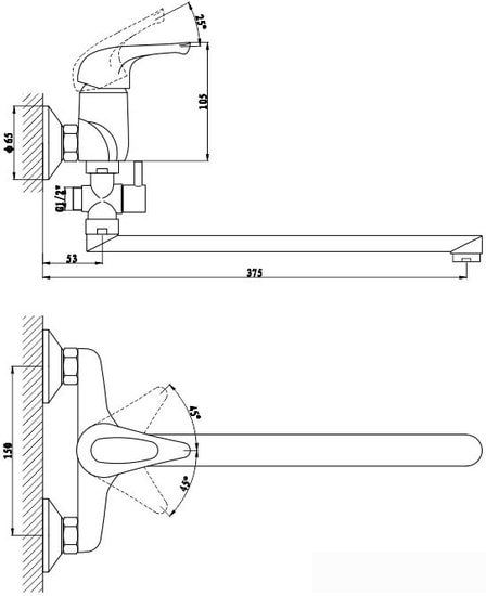 Смеситель Gross Aqua Base 7237258C-35L(F)
