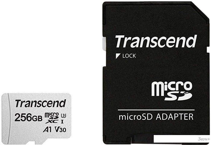 Карта памяти Transcend 300S 256GB (с адаптером)