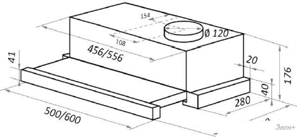 Кухонная вытяжка HOMSair Flat 50 (черный)