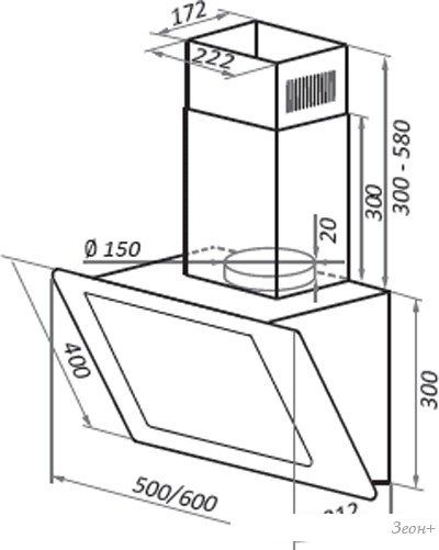 Кухонная вытяжка HOMSair Elf Push 60 Glass (белый)