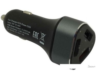 Автомобильное зарядное ACD ACD-C233-X3B