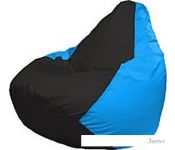 Кресло-мешок Flagman Груша Мини Г0.1-395 (чёрный/голубой)