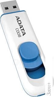 USB Flash A-Data C008 White+Blue 16 Гб (AC008-16G-RWE)