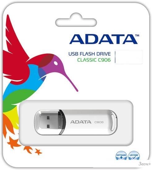 USB Flash A-Data C906 32 Гб White (AC906-32G-RWH)