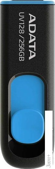 USB Flash A-Data DashDrive UV128 256GB (черный/синий)