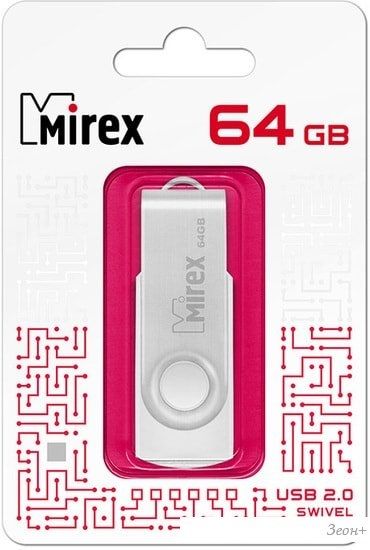 USB Flash Mirex Swivel White 64GB 13600-FMUSWT64