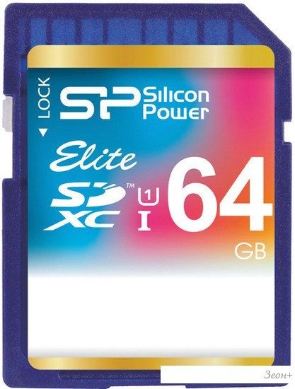 Карта памяти Silicon-Power SDXC Elite UHS-1 (Class 10) 64 GB (SP064GBSDXAU1V10)